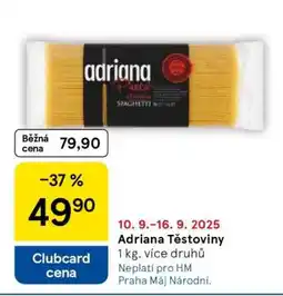 Tesco Adriana těstoviny nabídka