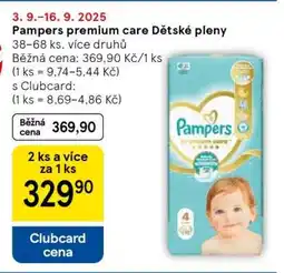 Tesco Pampers Premium Care dětské pleny nabídka