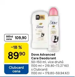 Tesco Dove Advanced Care Deodorant nabídka