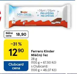 Tesco Ferrero Kinder Mlěčný řez nabídka