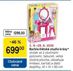 Tesco Barbie Dětské studio krásy nabídka