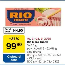 Tesco Rio Mare Tuňák nabídka