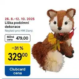Tesco Liška podzimní dekorace nabídka