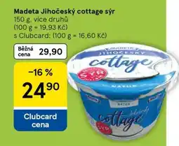 Tesco Madeta Jihočeský cottage sýr nabídka