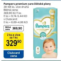 Tesco Pampers Premium Care dětské pleny nabídka