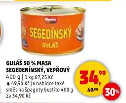 Penny Market GULÁŠ 50 % MASA SEGEDÍNSKÝ, VEPŘOVÝ nabídka