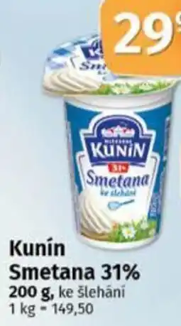 Coop Kunín Smetana 31% nabídka
