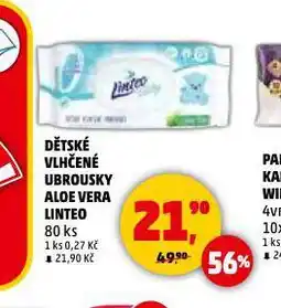 Penny Market Linteo baby dětské vlhčené ubrousky nabídka