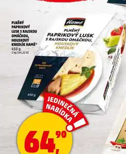 Penny Market Hamé plněný paprikový lusk s rajskou omáčkou, houskový knedlík nabídka