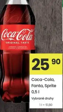 Kubík potraviny Coca-Cola, Fanta, Sprite nabídka