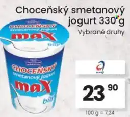 Kubík potraviny Choceňský smetanový jogurt nabídka