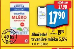 Albert MADETA Jihočeské trvanlivé mléko 3,5% nabídka