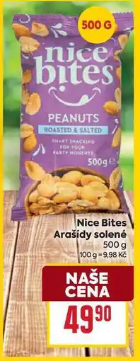 Billa Nice Bites Arašídy solené 500 g nabídka