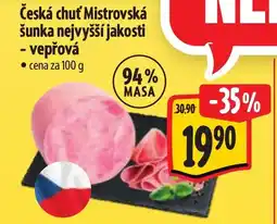 Albert Česká chuť Mistrovská šunka nejvyšší jakosti - vepřová nabídka