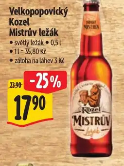 Albert Velkopopovický Kozel Mistrův ležák nabídka