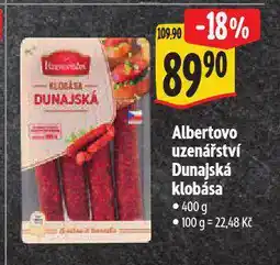 Albert Albertovo uzenářství dunajská klobása nabídka