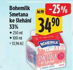 Albert Bohemilk smetana ke šlehání 33% nabídka