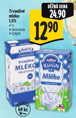 Albert MADETA Trvanlivé mléko 1,5% nabídka