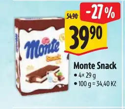 Albert Monte Snack nabídka