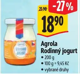 Albert Agrola Rodinný jogurt nabídka
