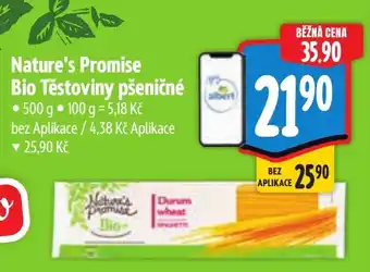 Albert Nature's Promise Bio Těstoviny pšeničné nabídka