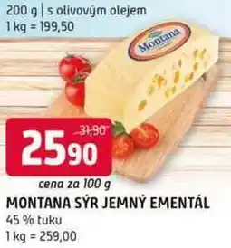 Terno MONTANA SÝR JEMNÝ EMENTÁL 100 g nabídka