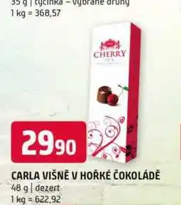 Terno CARLA VIŠNĚ V HOŘKÉ ČOKOLÁDĚ 48 g nabídka