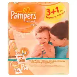 Terno Pampers Vlhčené Ubrousky Naturally Clean 4x64 ks nabídka