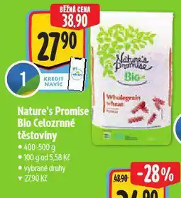 Albert Bio celozrnné těstoviny nabídka