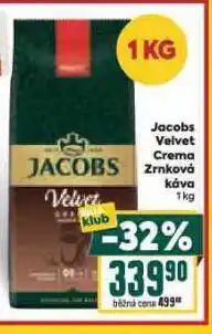 Billa Jacobs velvet crema zrnková káva nabídka