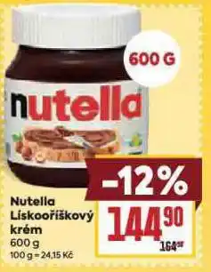 Billa Nuttela lískoořískový krém nabídka