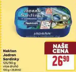 Billa Nekton jadran sardinky nabídka