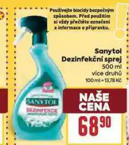 Billa Sanytol dezinfekční sprej nabídka