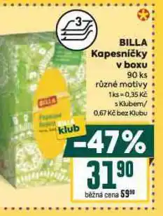 Billa Kapesníčky v boxu nabídka