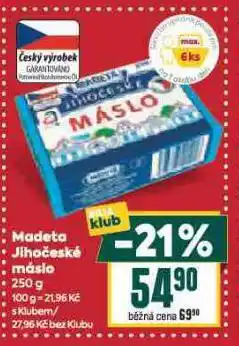 Billa Madeta jihočeské máslo nabídka