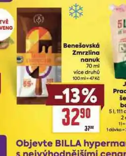 Billa Benešová zmrzlina nabídka