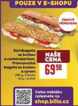 Billa Francouzská bageta se šunkou a sýrem nabídka
