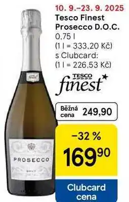 Tesco Tesco Finest Prosecco D.O.C., 0,75 l nabídka