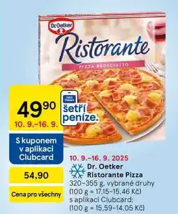 Tesco Dr. Oetker Ristorante Pizza, 320-355 g nabídka