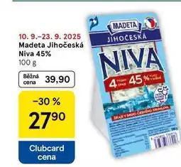 Tesco Madeta Jihočeská Niva 45%, 100 g nabídka
