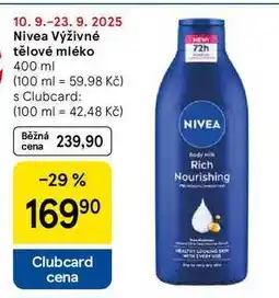 Tesco Nivea Výživné tělové mléko, 400 ml nabídka