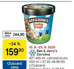 Tesco Ben & Jerry's Zmrzlina, 427-465 ml nabídka