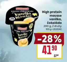 Billa High protein mousse vanilka, čokoláda nabídka
