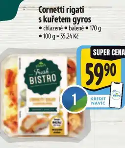 Albert Cornetti rigati s kuřetem gyros nabídka