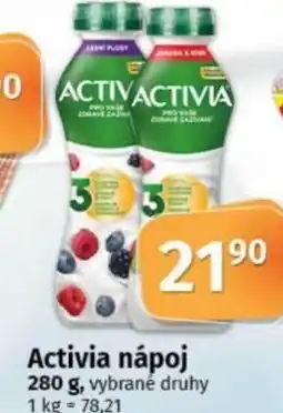 COOP TIP Activia nápoj nabídka