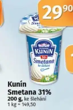 COOP TIP Kunín Smetana 31% nabídka