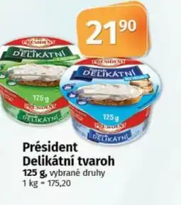 COOP TIP Président Delikátní tvaroh nabídka