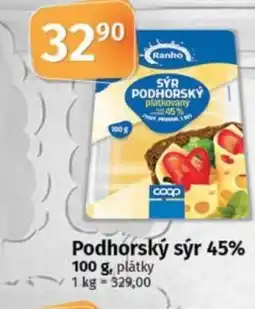 COOP TIP Ranko Podhorský sýr 45% nabídka