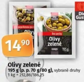 COOP TIP Olivy zelené nabídka