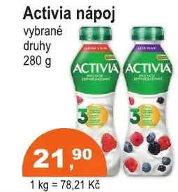 COOP DISKONT Activia nápoj nabídka